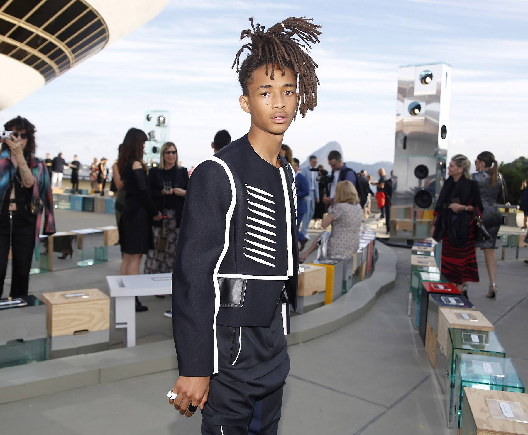 Jaden Smith wears a jacket from Louis Vuitton s fall 2016