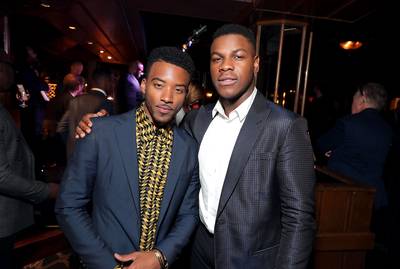 Algee Smith and John Boyega - Algee Smith and John Boyega pose for a picture at the after-party for the premiere of their new film,&nbsp;Detroit.&nbsp;(Photo: Eric Charbonneau/REX/Shutterstock)