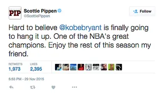 Scottie Pippen @ScottiePippen - From a six-time NBA champion to a five-time champ.(Photo: Scottie Pippen via Twitter)