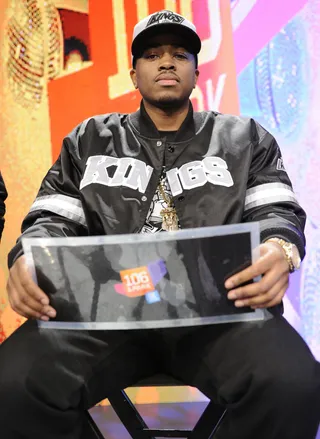 G-Code - Freestyle Friday judge Gabe "G-Code" Zardes at 106 &amp; Park, December 7, 2012. (Photo: John Ricard / BET)