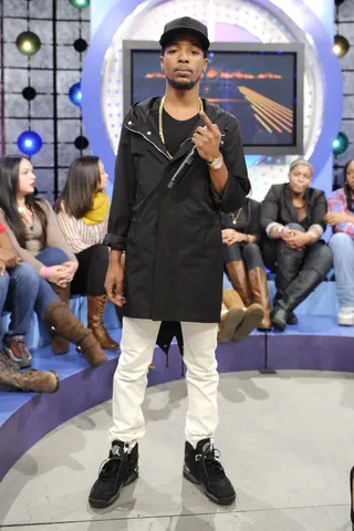 Trenchcoat Fresh - Rockie Fresh visits 106 &amp; Park, December 6, 2012. (Photo: John Ricard / BET)