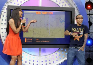 Play Time - Bow Wow and Paigion give away Miss Mykie concert tickets to a member of the 106 Nation at 106 &amp; Park, December 6, 2012. (Photo: John Ricard / BET)