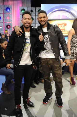 Usher and Miguel - 106 &amp; Park, December 5, 2012. (Photo: John Ricard / BET)