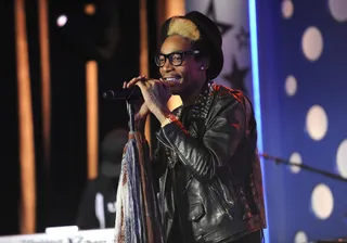 Smiling on Stage - 106 &amp; Park, December 4, 2012. (Photo: John Ricard / BET)