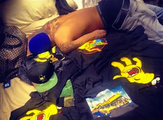 They're Into Cartoons - Silk sheets? Not for these two. Check the comic-book sheets that Rihanna snapped Breezy passed out on a few months ago.  (Photo: Instagram via badgalriri)