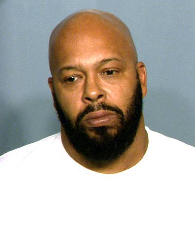 Suge Knight - Los Angeles police officers pulled over the former head of Death Row Records because he straddled two lanes. They thought he was driving under the influence. Suge was sober but was not arrested for the traffic violation — he had outstanding warrants. &nbsp; (Photo: Las Vegas Metropolitan Police Department via Getty Images)