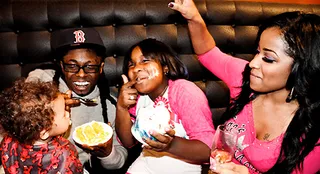 Weezy Baby - Lil' Wayne had his first daughter, Reginae, with his high school sweetheart Toya. Since then, he has gone on to father three more children, all little boys. Looks like Reginae is daddy's little girl!  (Photo: Lil Wayne/Facebook)