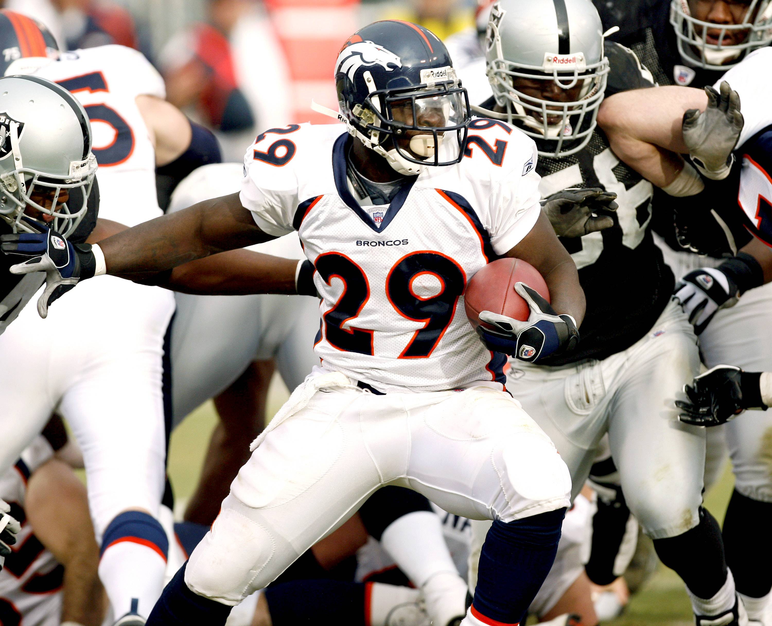 Denver Broncos wide receiver Kenny McKinley (11) is tackled by