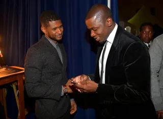 Handsome Gents - It's always about the eye candy when Usher and Derek Luke are in the room. (Photo: Charley Gallay/Getty Images for BET)