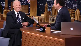 Joe Biden during an interview with Jimmy Fallon 