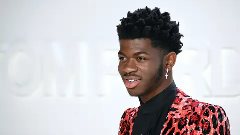 HOLLYWOOD, CALIFORNIA - FEBRUARY 07: Lil Nas X attends Tom Ford AW20 Show at Milk Studios on February 07, 2020 in Hollywood, California. (Photo by Mike Coppola/FilmMagic)
