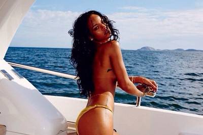 Rihanna - RiRi, who&nbsp;has always been an Instagram exhibitionist, pushed things too far when she posted pictures from her nude spread in an Italian magazine in June 2014. The social media app reportedly banned her for indecent exposure, and after a five-month hiatus welcomed her back.&nbsp;  (Photo: Rihanna via Instagram)