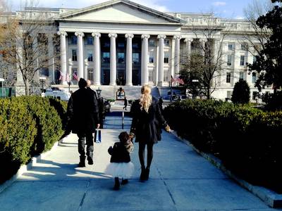 The Carters Go to Washington - With daughter Blue Ivy in tow, the Carters touched down in Washington, D.C., where Bey performed at First Lady Michelle Obama's 50th birthday bash on Jan 18.  (photo: iam.beyonce via Tumblr)&nbsp;