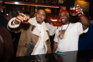 FEB 14:&nbsp;Nas &amp; A$AP Ferg&nbsp; - Nas &amp; A$AP Ferg hosts Hennessy's All-Star Weekend Gentlemen's Lounge. (Photo by Noel Vasquez/Getty Images for Hennessy)