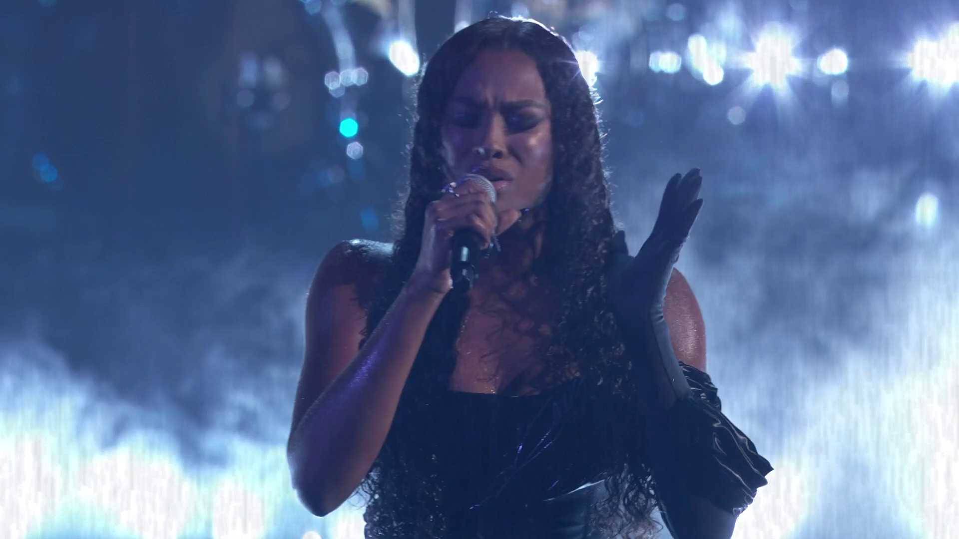 Coco Jones performs her song “ICU” at the BET Awards 2023.