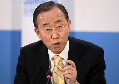 U.N. Concerned Over Possible Syrian Chemical Weapons - U.N. Secretary-General Ban Ki-moon and the head of the Organization for the Prohibition of Chemical Weapons spoke out in March about concerns that Syria may have chemical weapons.(Photo: Matt Dunham/WPA Pool/Getty Images)