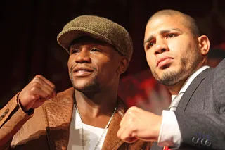 Together Again - Mayweather and Cotto wrapped up their weeklong &quot;Ring Kings&quot; media press tour Thursday at the world famous Grauman's Chinese Theatre in the heart of Hollywood.&nbsp;(Photo: Marcus Vanderberg/BET)