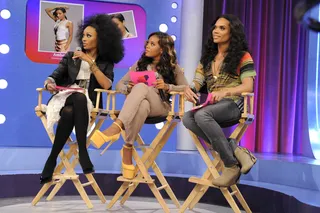 Here Comes the Judge - Rip the Runway Amateur Model Search, judges Cynthia Bailey, Angela Simmons and B.Scott at 106 &amp; Park, February 27, 2012. (Photo: John Ricard / BET)