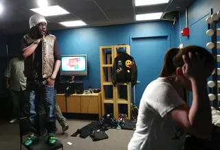 Action - Wale in the green room at 106 &amp; Park, February 27, 2012. (Photo: John Ricard / BET)