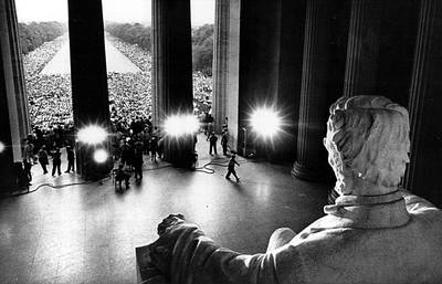 In the Shadow of Greatness - The statue of Abraham Lincoln is illuminated during the civil rights rally.(Photo: National Archive/Newsmakers/Getty Images)