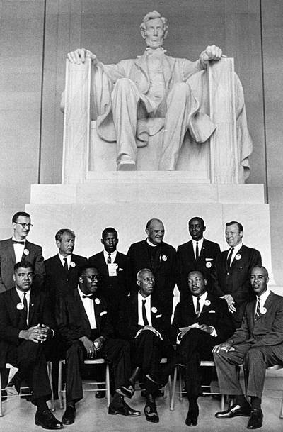 A United Front - Martin Luther King Jr. and other civil rights leaders pose for a picture during the civil rights rally in Washington.(Photo: National Archive/Newsmakers/Getty Images)
