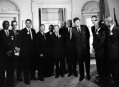 A Meeting of the Minds - President John F. Kennedy meets with civil rights leaders at the White House on August 28, 1963.(Photo: National Archive/Newsmakers/Getty Images)