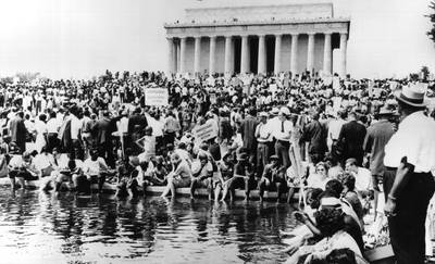 Wading in the Waters of Change - Demonstrators gather in front of the Lincoln Memorial during the March on Washington on August 28, 1963.(Photo: National Archive/Newsmakers/Getty Images)