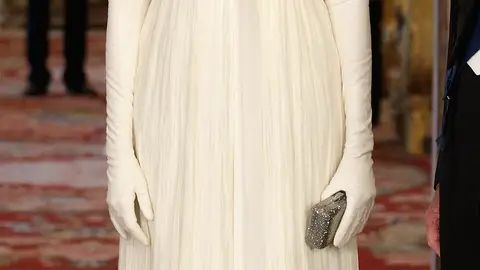 Made for Royalty - She fit in with the royal court in this dreamy Tom Ford ivory gown during a state banquet at Buckingham Palace.   (Photo: Chris Jackson - WPA Pool/Getty Images)