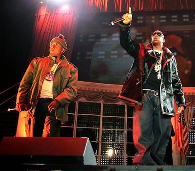 Jay Z and Nas - What initially started off as a slick exchange of words between Jay Z's right-hand man Memphis Bleek and Nas affiliate, Prodigy, grew into a full-blown beef. Jay Z spoke up first on&nbsp;Hot 97's Summer Jam in 2001, reciting the opening verse to &quot;Takeover&quot; on stage, a clear diss to Nas and Mobb Deep. Nas responded shortly thereafter with &quot;Ether.&quot; Over the next four years comments were made both on- and off-record until the pair finally squashed the beef in 2005 when Jay brought out Nas as a surprise guest at his comeback concert, &quot;I Declare War.&quot;(Photo: Scott Gries/Getty Images for Universal Music)