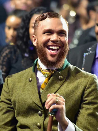 Classic Smile - The always dapper gent Jidenna is having a blast at this years show.&nbsp;(Photo: Paras Griffin/BET/Getty Images for BET)