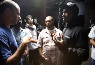 Team Work Makes the Dream Work - A$AP Rocky goes over the plan with the production staff.(Photo: Derek Reed / Picture Group / BET)