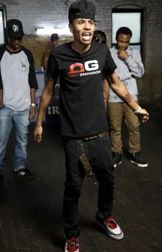 Driicky Graham - 2012 has been a great year for newcomer Driicky Graham. The Oxford, NC, native scored a hit with his gold-selling smash "Snap Backs &amp; Tattoos." After dropping his highly anticipated mixtape You've Gotta Start Somewhere, the rookie MC is hoping to set new rap standards with his upcoming debut album.&nbsp;(Photo: Derek Reed / Picture Group / BET)