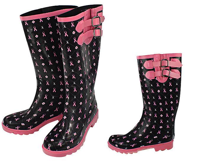 Breast cancer awareness rain boots hot sale