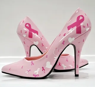 Pink High Heels - Hand-painted pink pumps prove fashion has a conscience. &nbsp;(Photo: pintrest.com)