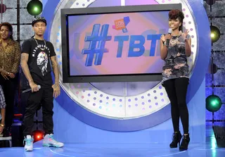 Hmmm - Bow Wow and Miss Mykie at 106 &amp; Park, October 4, 2012. (Photo: John Ricard / BET).