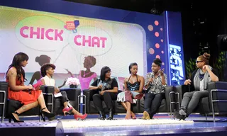Chick Chat - Paigion, Miss Mykie, Jill Scott, Condola Rashad, Adepero Oduye and Queen Latifah at 106 &amp; Park, October 3, 2012. (Photo: John Ricard / BET).