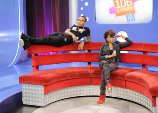 Getting Comfortable - Bow Wow and Miss Mykie at 106 &amp; Park, October 2, 2012.(Photo: John Ricard / BET)