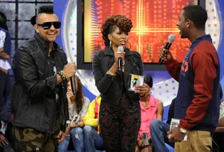 Laugh It Up - Sean Paul with Miss Mykie and Shorty at 106 &amp; Park, October 2, 2012.(Photo: John Ricard / BET)