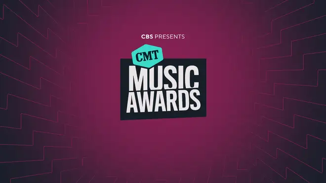 Black, red, white and turquoise CMT Music Awards logo. This hero image is being used to promote the new Day, Date and Location of the CMT Music Awards 2024, airing live on CBS.