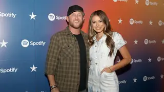 NASHVILLE, TENNESSEE - JUNE 11: Cole Swindell and Courtney Little visit Spotify House during CMA Fest at Ole Red on June 11, 2022 in Nashville, Tennessee. 