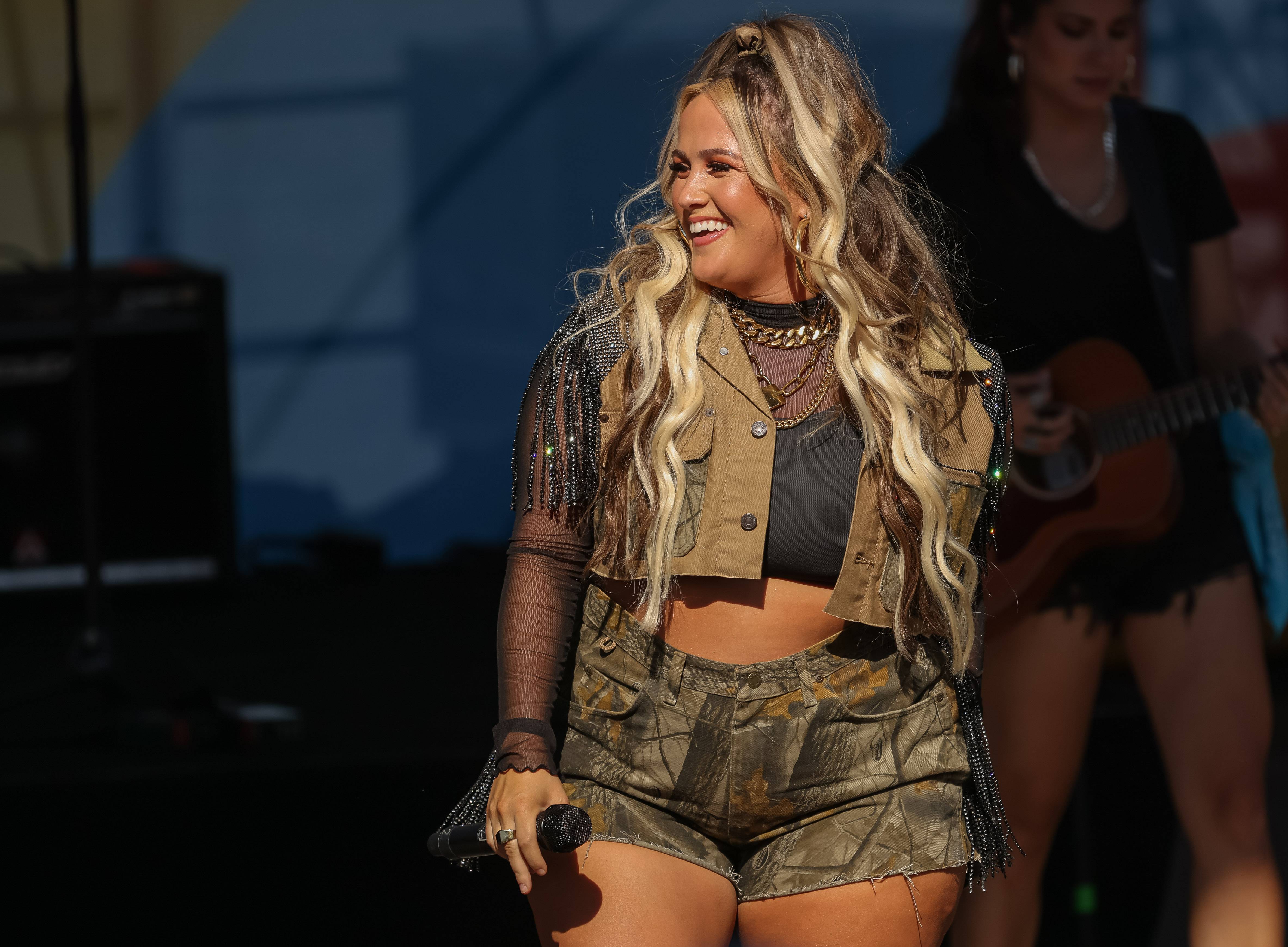 NASHVILLE, TN - JUNE 11: Priscilla Block performs on the Chevy Riverfront Stage during the 2022 CMA Fest on June 11, 2022 in Nashville, Tennessee. 