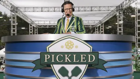 NEW YORK - SEPTEMBER 9: CBS announced today the 16 celebrities competing in the new, two-hour sports comedy special PICKLED. The pickleball tournament, produced by Stephen Colbert's Spartina, Funny Or Die and CBS Studios, will air Thursday, Nov. 17 (9:00-11:00 PM, ET/PT) on the CBS Television Network, and will be available to stream live and on demand on Paramount+. Emmy Award-winner Stephen Colbert of THE LATE SHOW hosts this hilarious and cutthroat pickleball competition, featuring teams playing against each other to benefit the non-profit Comic Relief US and ultimately win the coveted totem of excellence: the Colbert Cup! Hosted by Emmy Award-Winner Stephen Colbert of "The Late Show with Stephen Colbert," the All-Star Lineup of Players Includes Jimmie Allen, Murray Bartlett, Dierks Bentley, Jaime Camil, Will Ferrell, Max Greenfield, Luis Guzman, Phil Keoghan, Daniel Dae Kim, Sugar Ray Leonard, Tig Notaro, June Diane Raphael, Kelly Rowland, Paul Scheer, Aisha Tyler and Emma Watson. National Anthem Performed as a Duet by Singer-Songwriter Kenny Loggins and Stephen Colbert Produced by Spartina, Funny Or Die and CBS Studios, the Special was Played in Support of the Non-Profit Comic Relief US Pictured: Host Stephen Colbert. 