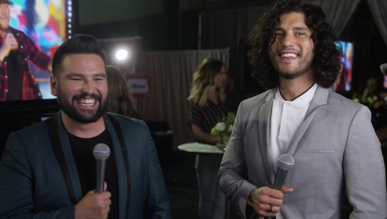 Dan + Shay backstage on the 2019 CMT Music Awards.