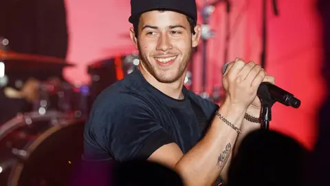Nick Jonas performs during MTV TRL Presents Lil Uzi Vertat MTV Studios on October 4, 2017 in New York City
