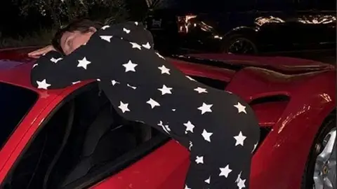 Kylie Jenner gifts Kris Jenner a Ferrari for her 63rd birthday.