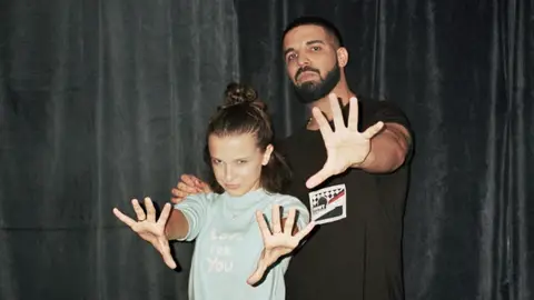 Drake and Millie Bobby Brown Stranger Things Instagram