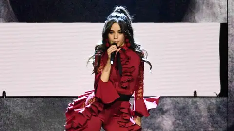 Camila Cabello performs on stage during the MTV EMAs 2017 held at The SSE Arena, Wembley on November 12, 2017 in London, England