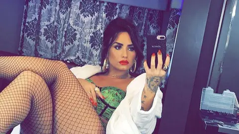 Demi Lovato on set of new music video in October 2017