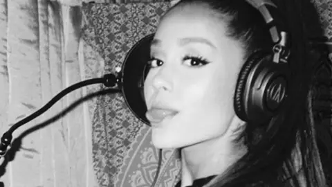 Personal photo of Ariana Grande in the studio, 2017