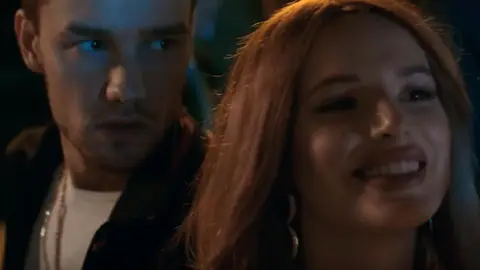 Liam Payne and Bella Thorne in the singer's 'Bedroom Floor' video
